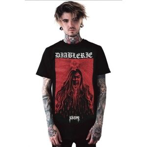 Killstar “Diablerie” Tee–2XL Unisex Black Gothic Graphic Cotton Shirt | NWT 2016